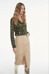 PRINT KNIT DUNLOP BLOUSES & SHIRTS